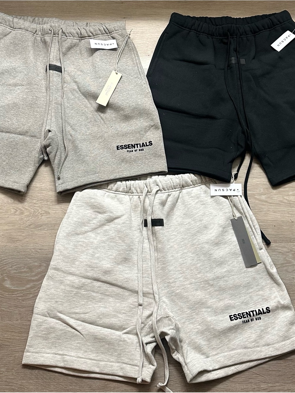 Fear of God essential shorts all 3 colors